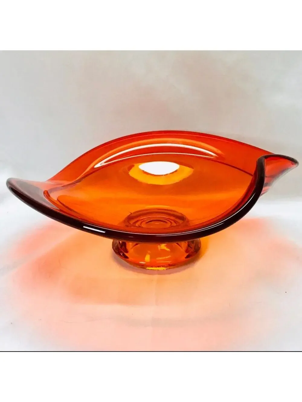 Vintage Orange Glass Designer Fruit Vase - Picture 1 of 6